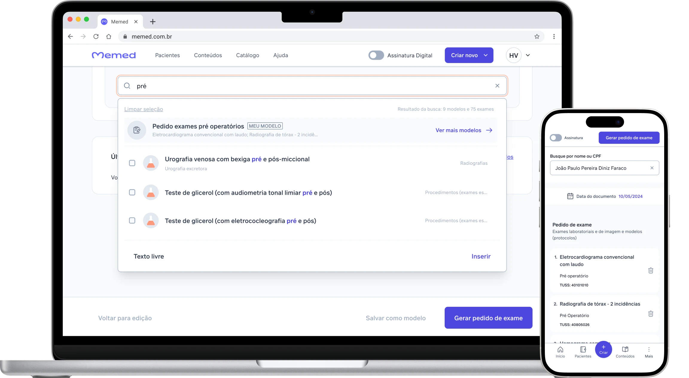 Memed's new exams canvas